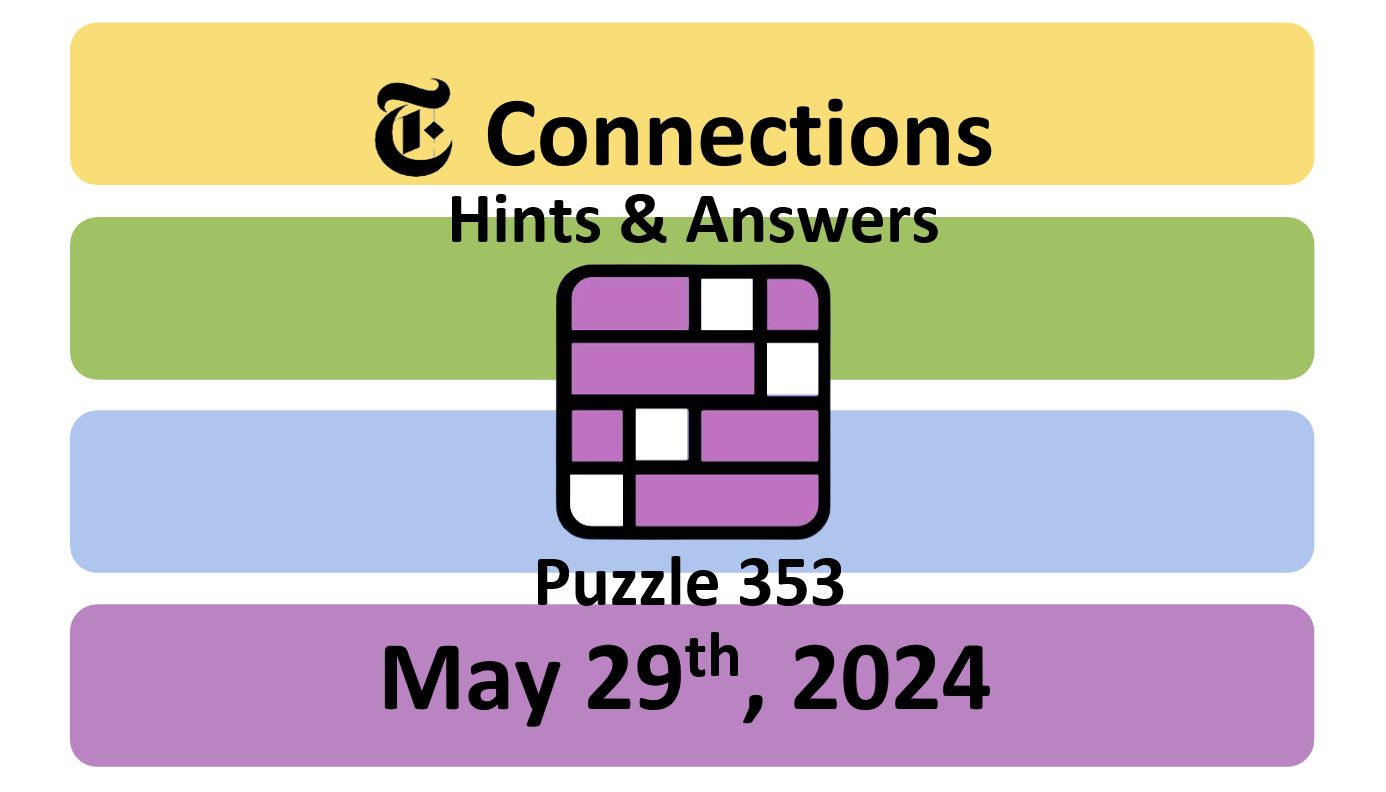 Daily NYT Connections 353 Answers - May 29th 2024