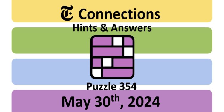 Daily NYT Connections 354 Answers - May 30th 2024