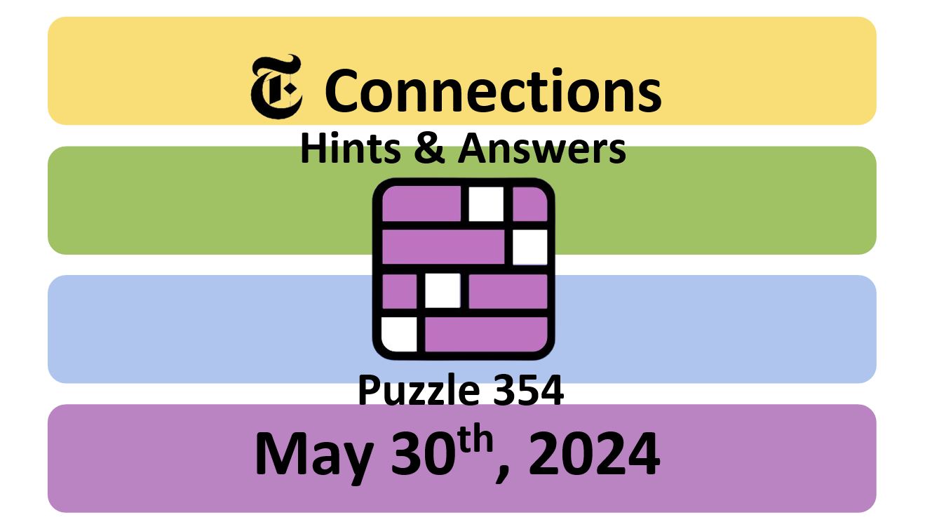 Daily NYT Connections 354 Answers - May 30th 2024
