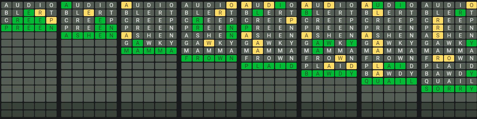 Daily Octordle 852 Sequence Answer - May 25th 2024