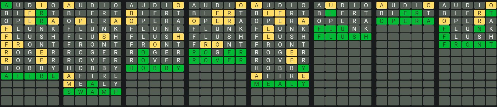 Daily Octordle Answer 852 - May 25th 2024