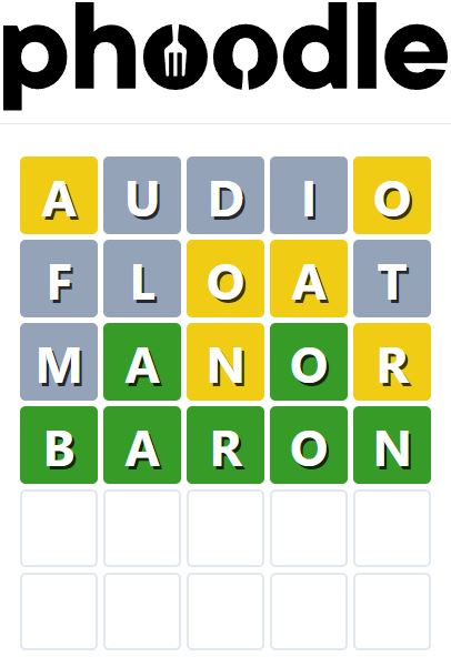 Daily Phoodle Answer 754 - 31st May 2024