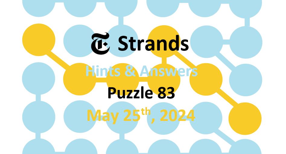 Daily Strands 83 Answers Today - 25th May 2024