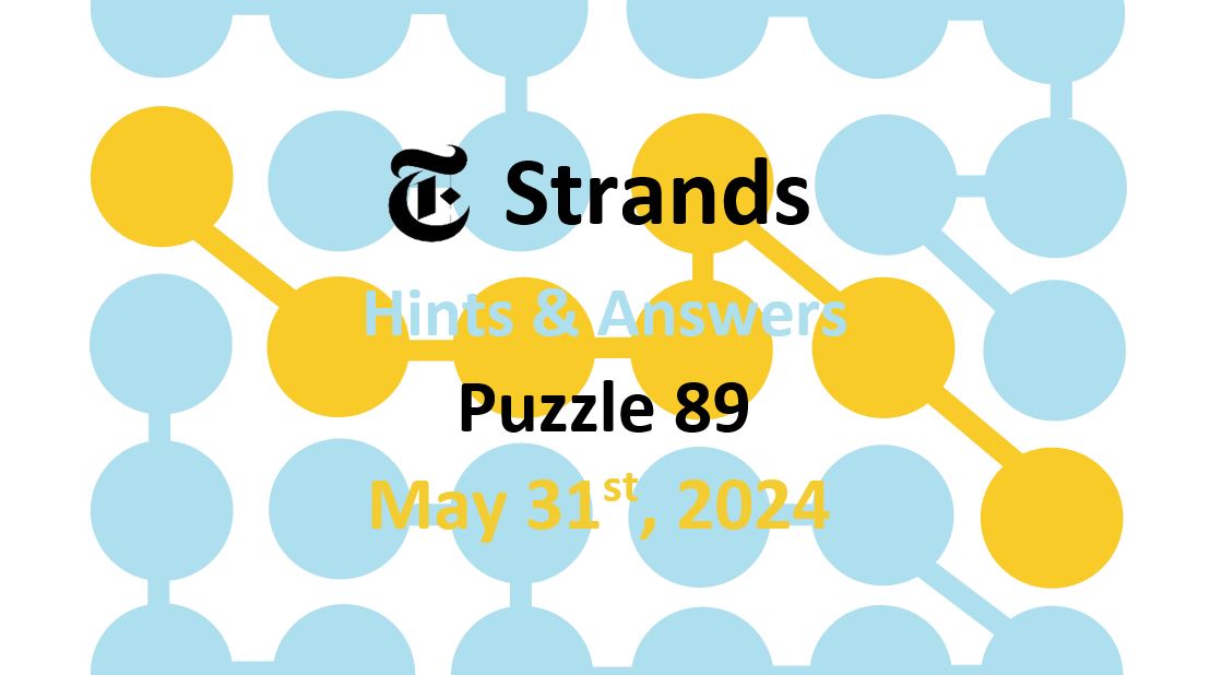 Daily Strands 89 Answers Today - 31st May 2024