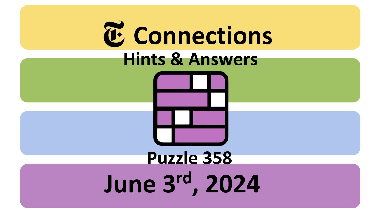 Daily NYT Connections 358 Answers - June 3rd 2024