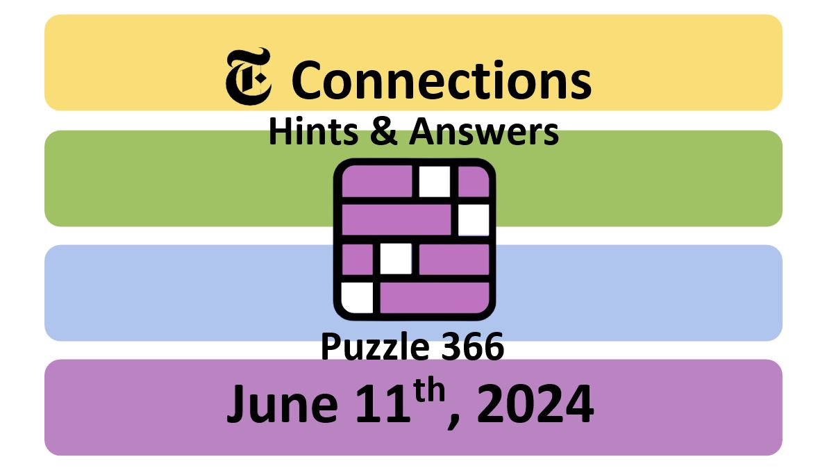 Daily NYT Connections 366 Answers - June 11th 2024