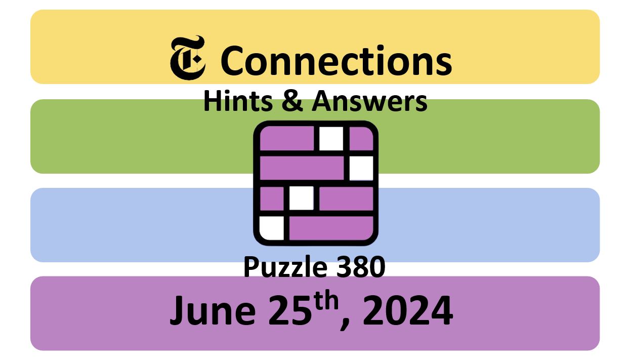 Daily NYT Connections 380 Answers - June 25th 2024