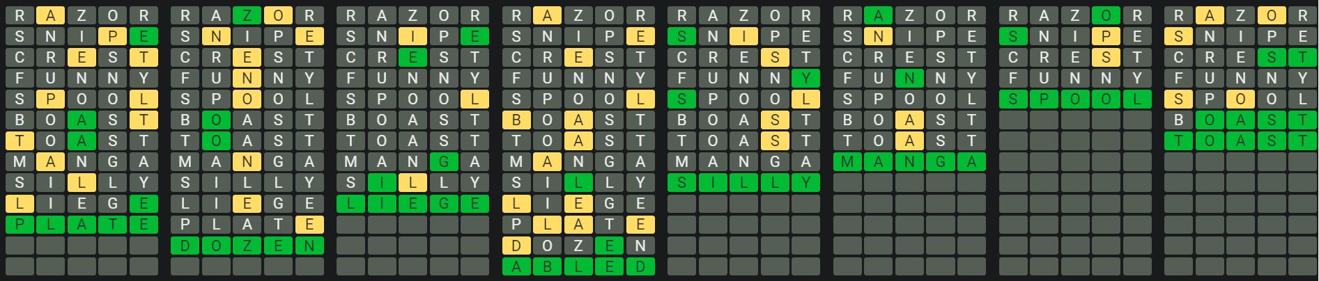 Daily Octordle 877 Rescue Answer - June 19th 2024