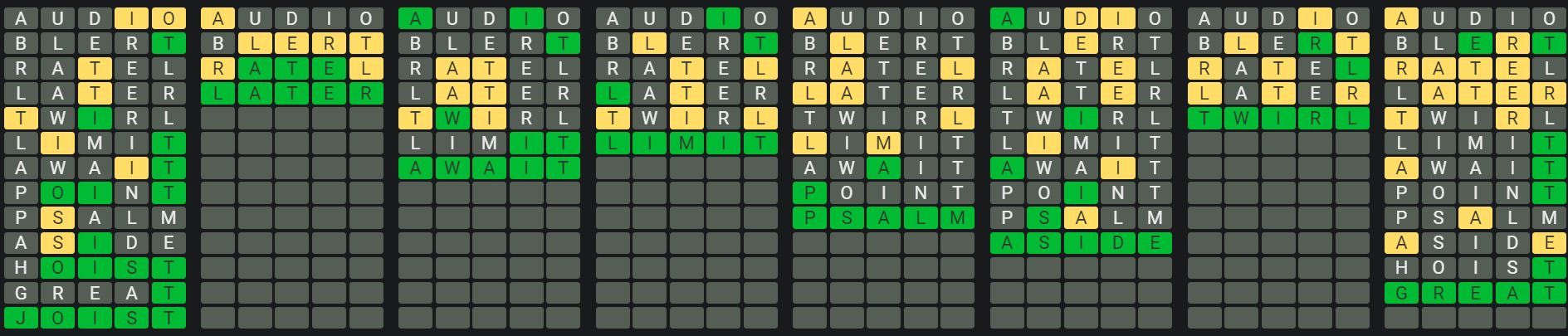 Daily Octordle Answer 876 - June 18th 2024
