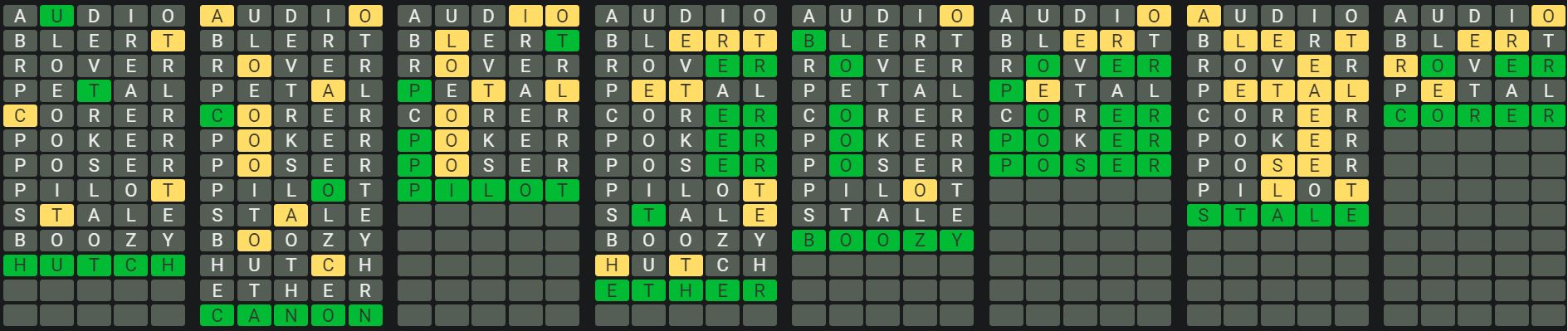 Daily Octordle Answer 877 - June 19th 2024