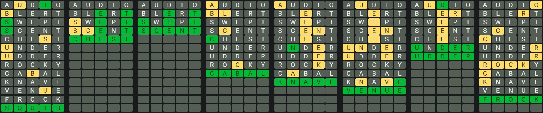 Daily Octordle Answer 880 - June 22nd 2024
