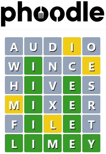 Daily Phoodle Answer 760 - 6th June 2024