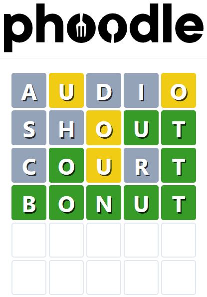 Daily Phoodle Answer 761 - 7th June 2024