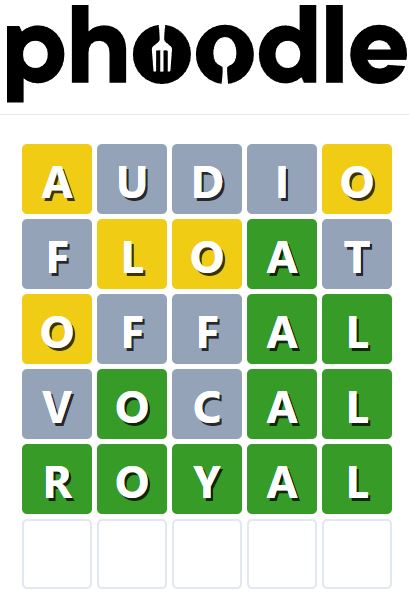 Daily Phoodle Answer 763 - 9th June 2024