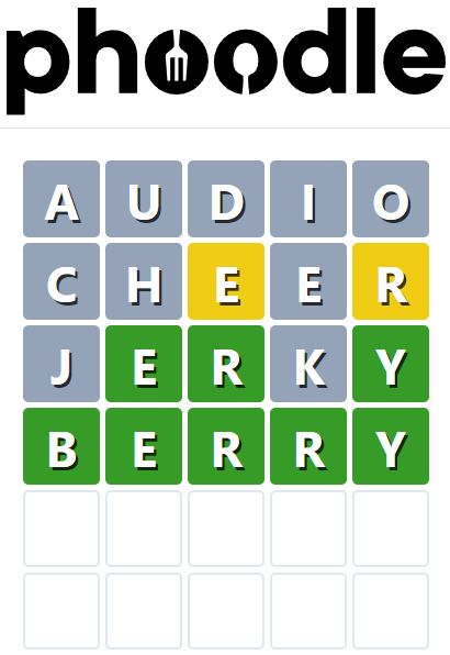 Daily Phoodle Answer 764 - 10th June 2024