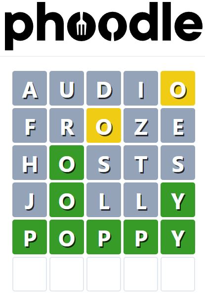 Daily Phoodle Answer 770 - 16th June 2024