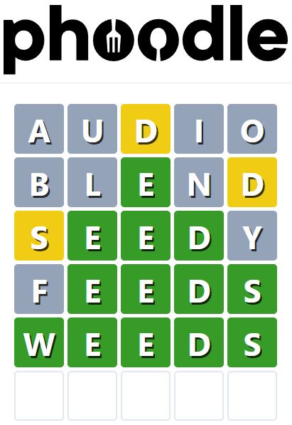 Daily Phoodle Answer 775 - 21st June 2024