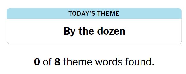 NYT Strands 101 Theme - 12th June 2024