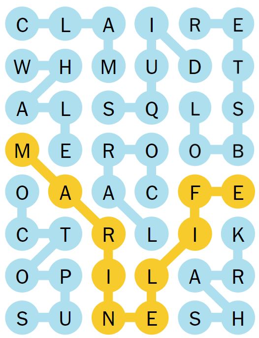 NYT Strands 104 Completed Puzzle - 15th June 2024