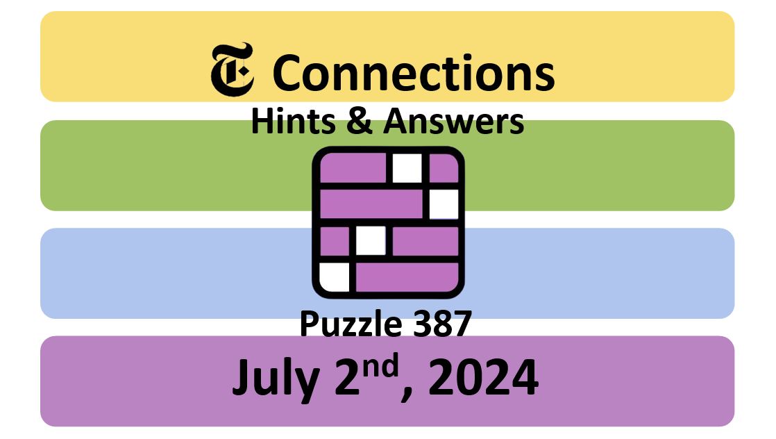 Daily NYT Connections 387 Answers - July 2nd 2024