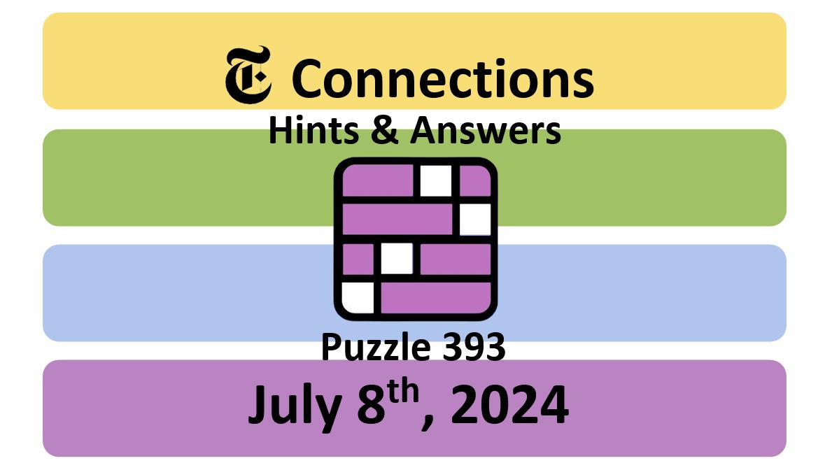 Daily NYT Connections 393 Answers - July 8th 2024