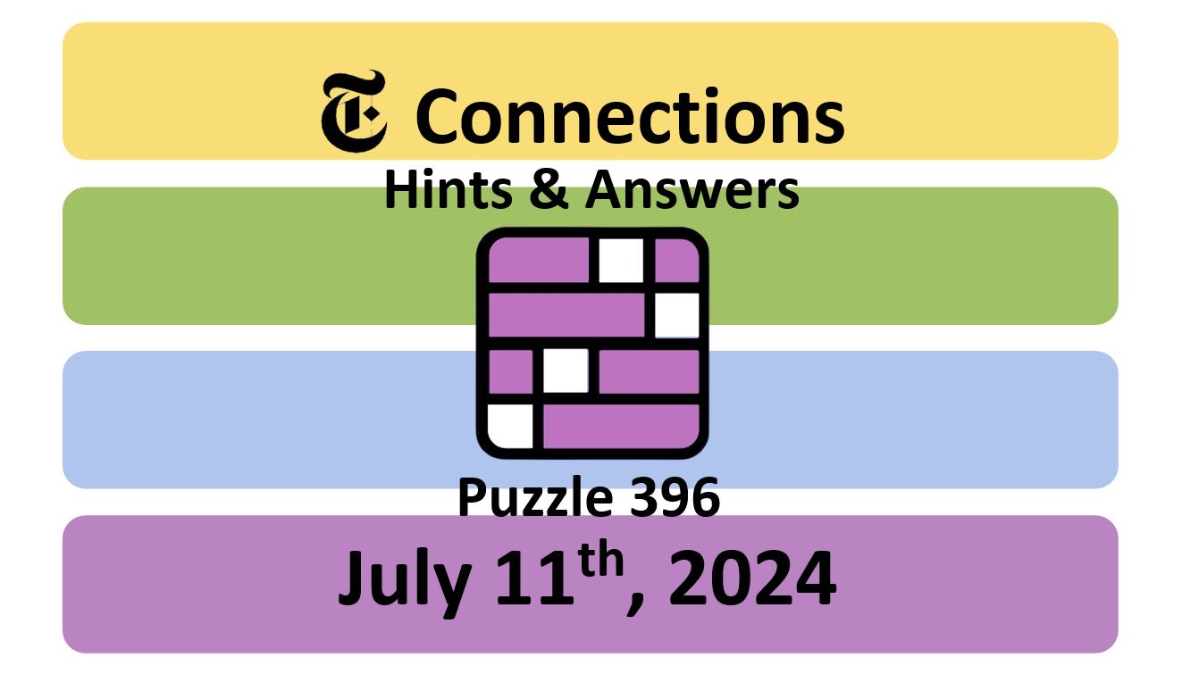 Daily NYT Connections 396 Answers - July 11th 2024