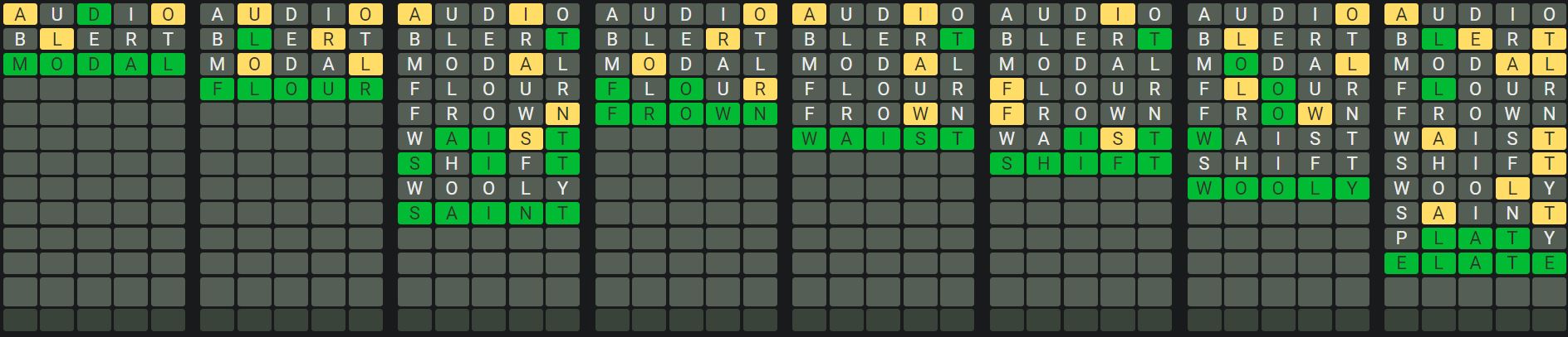 Daily Octordle Answer 912 - July 24th 2024