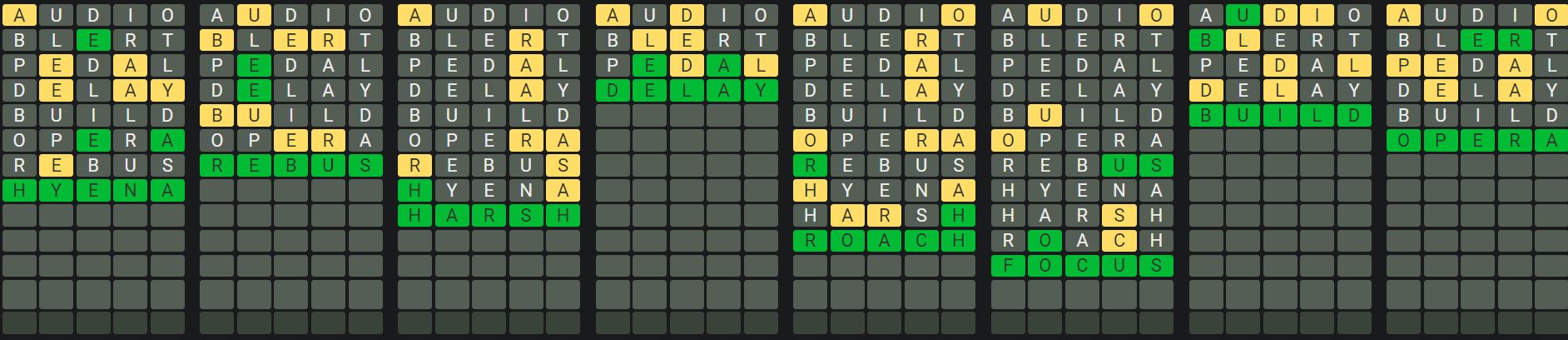 Daily Octordle Answer 913 - July 25th 2024