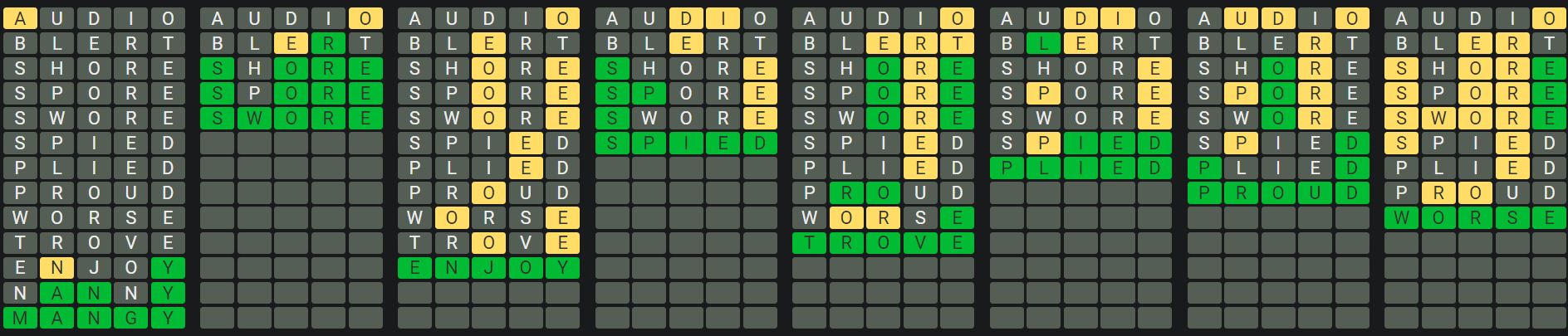 Daily Octordle Answer 920 - August 1st 2024