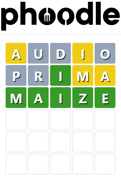 Daily Phoodle Answer 803 - 19th July 2024