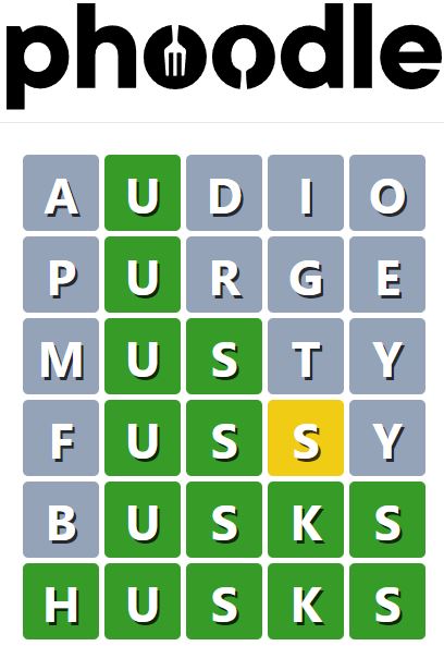 Daily Phoodle Answer 809 - 25th July 2024