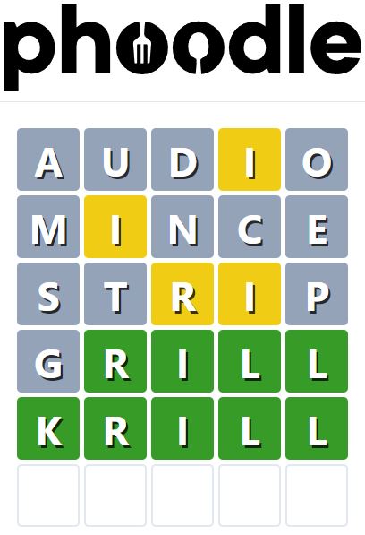 Daily Phoodle Answer 812 - 28th July 2024