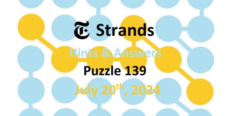 Daily Strands 139 Answers Today - 20th July 2024