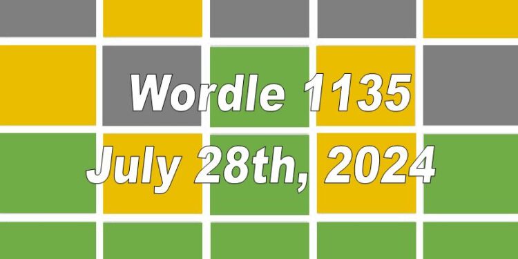 Daily Wordle 1135 - 28th July 2024