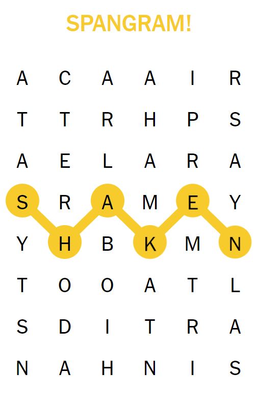 NYT Spangram 151 - 1st August 2024