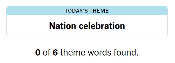 NYT Strands 124 Theme - 4th July 2024