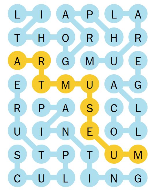 NYT Strands 128 Completed Puzzle - 9th July 2024