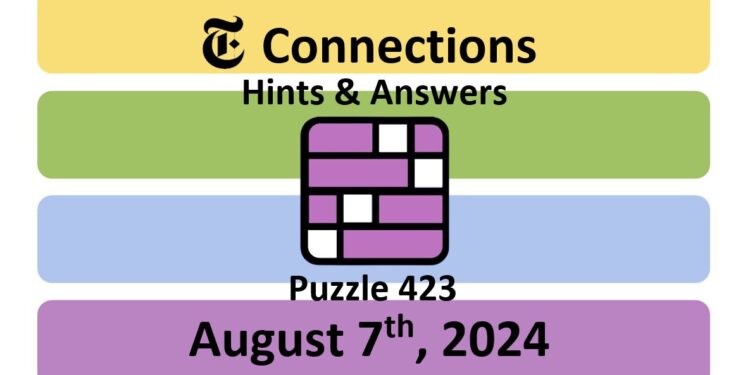 Daily NYT Connections 423 Answers - August 7th 2024
