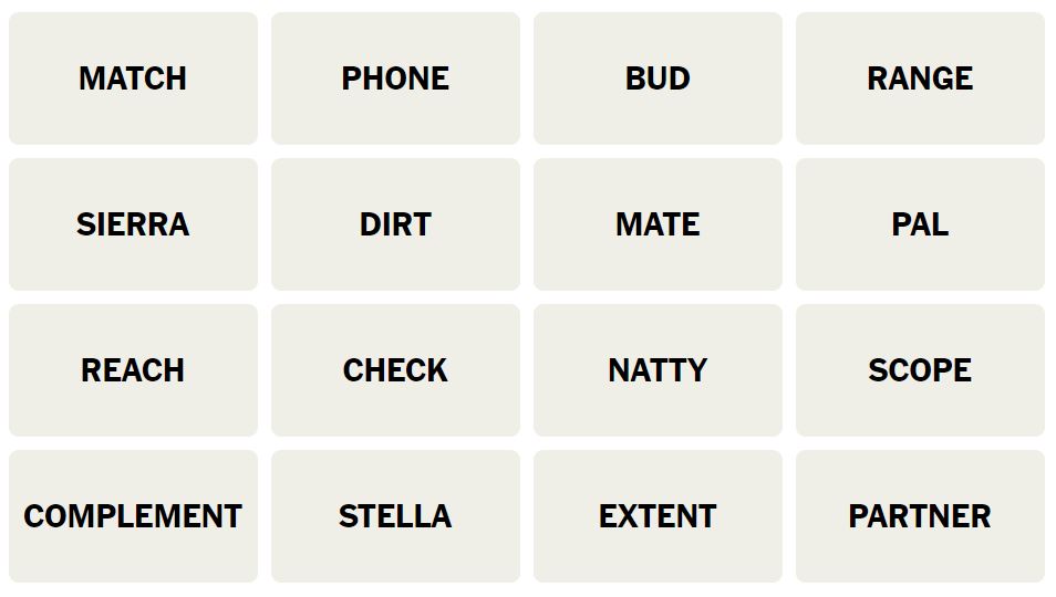 Daily NYT Connections 431 Puzzle - 15th August 2024