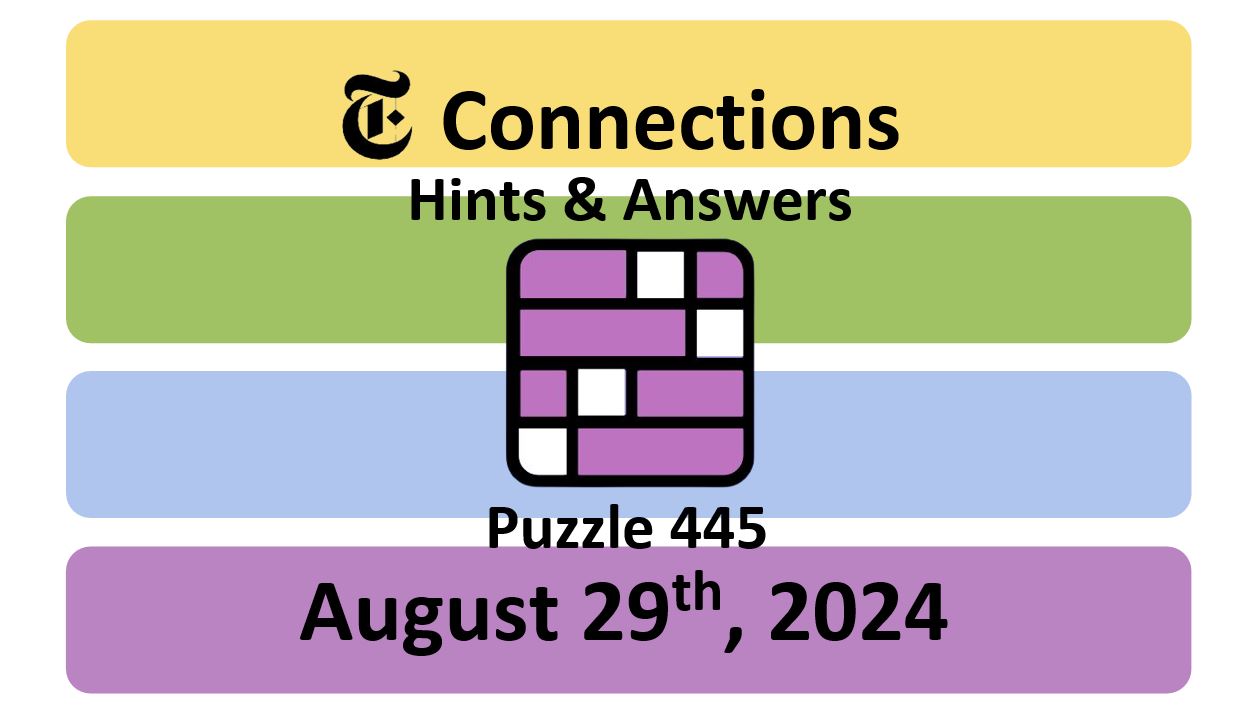 Daily NYT Connections 445 Answers - August 29th 2024