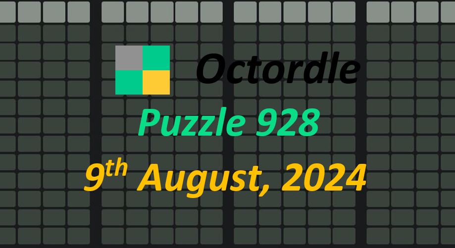 Daily Octordle 9th August 2024 Answers Today 928