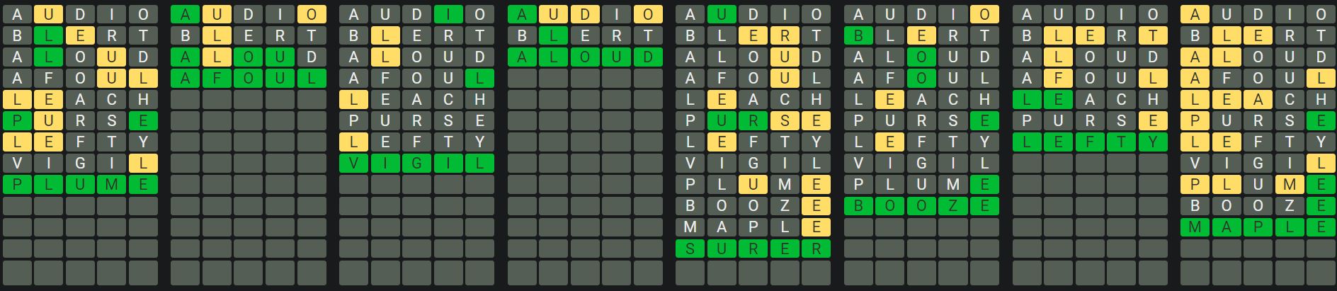Daily Octordle Answer 925 - August 6th 2024