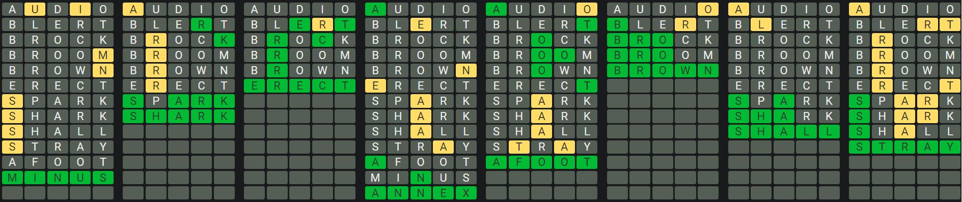 Daily Octordle Answer 930 - August 11th 2024