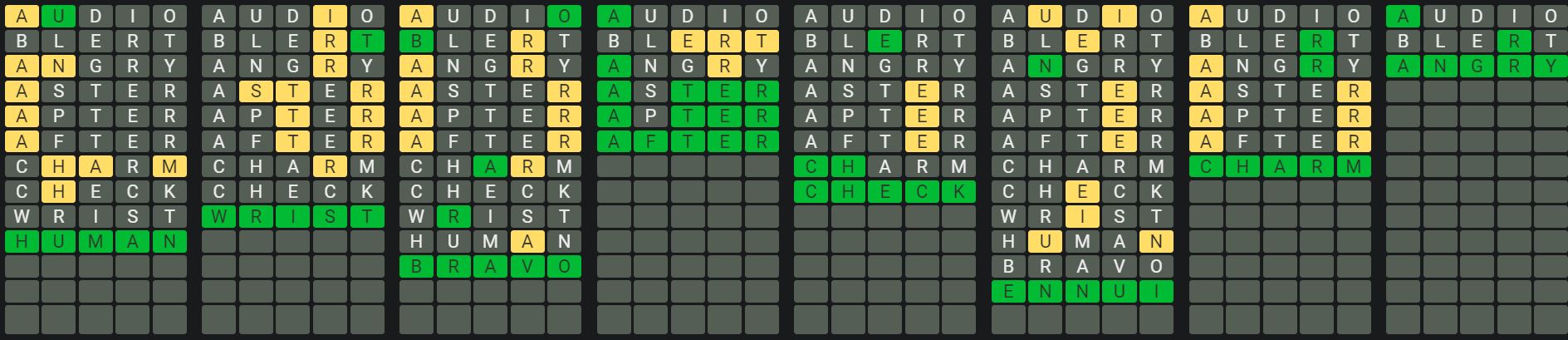 Daily Octordle Answer 938 - August 19th 2024