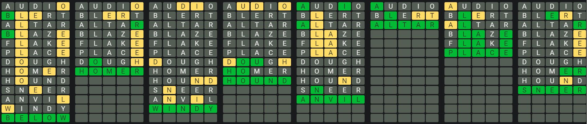 Daily Octordle Answer 941 - August 22nd 2024