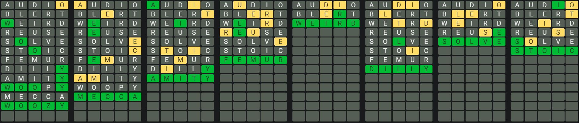 Daily Octordle Answer 942 - August 23rd 2024