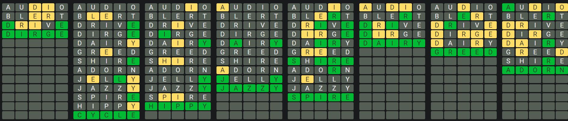 Daily Octordle Answer 943 - August 24th 2024