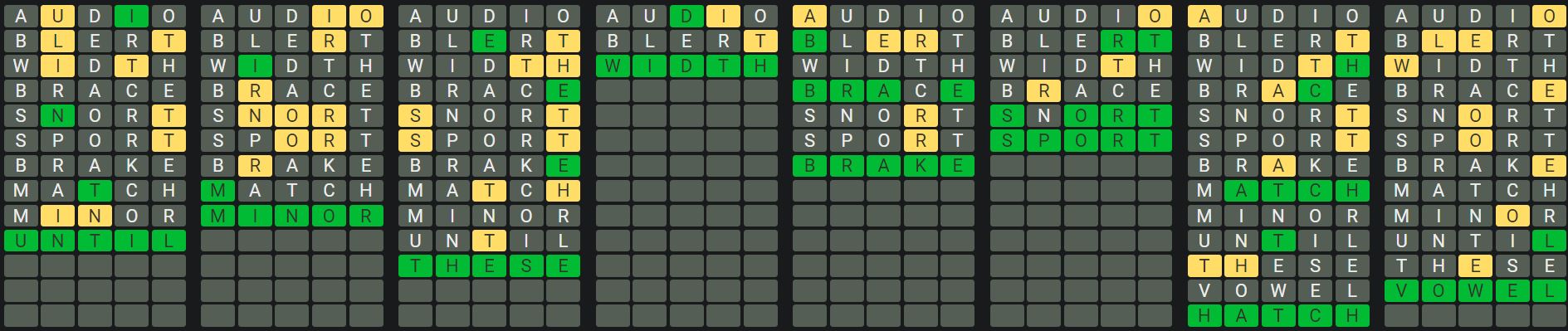 Daily Octordle Answer 944 - August 25th 2024