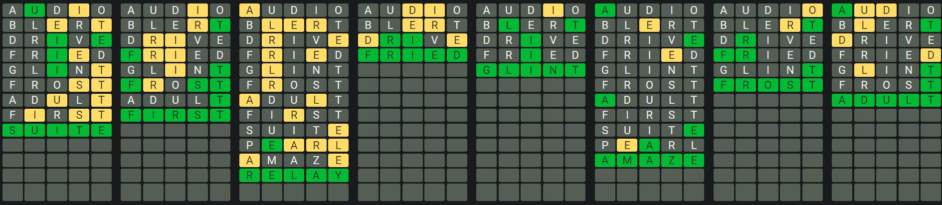 Daily Octordle Answer 950 - August 31st 2024