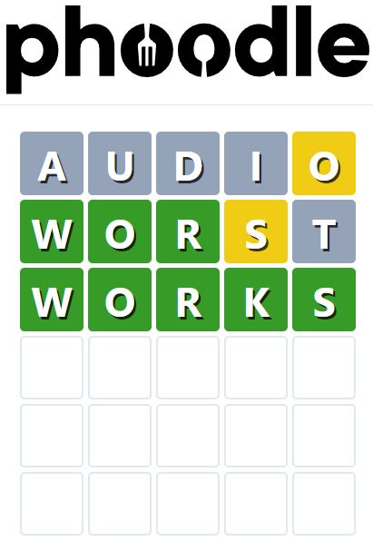 Daily Phoodle Answer 825 - 10th August 2024